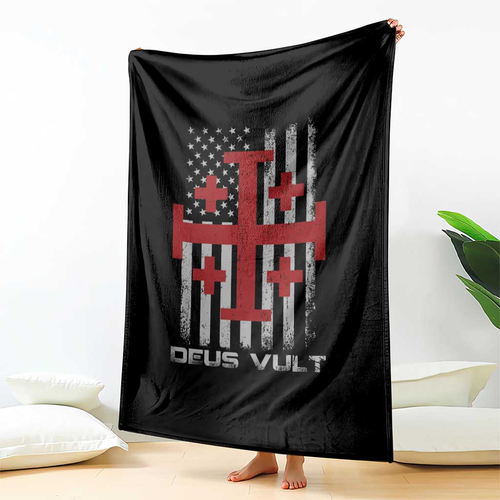 Catholic Knight Templar Crusader Cross Throw Blanket Knight Templar Patriotic American Flag