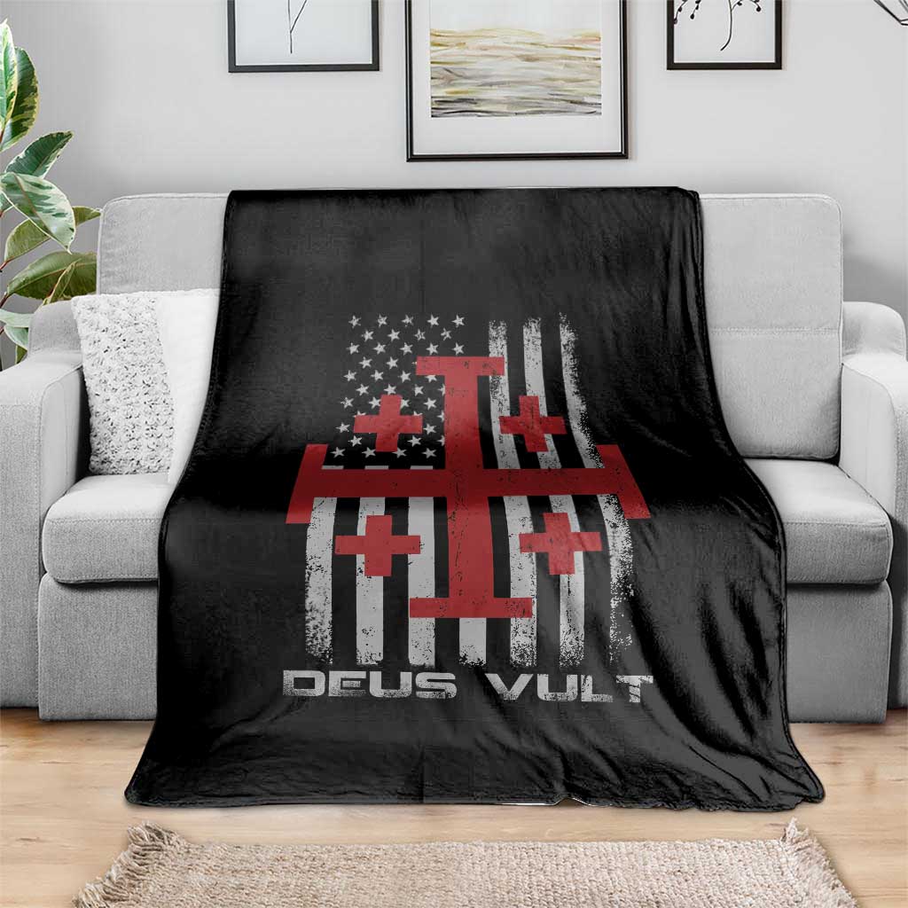 Catholic Knight Templar Crusader Cross Throw Blanket Knight Templar Patriotic American Flag