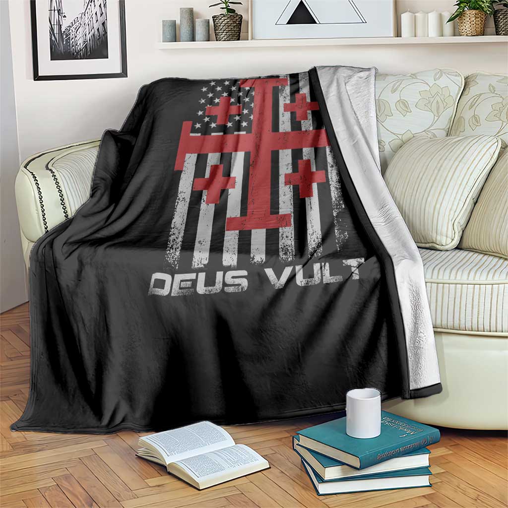 Catholic Knight Templar Crusader Cross Throw Blanket Knight Templar Patriotic American Flag
