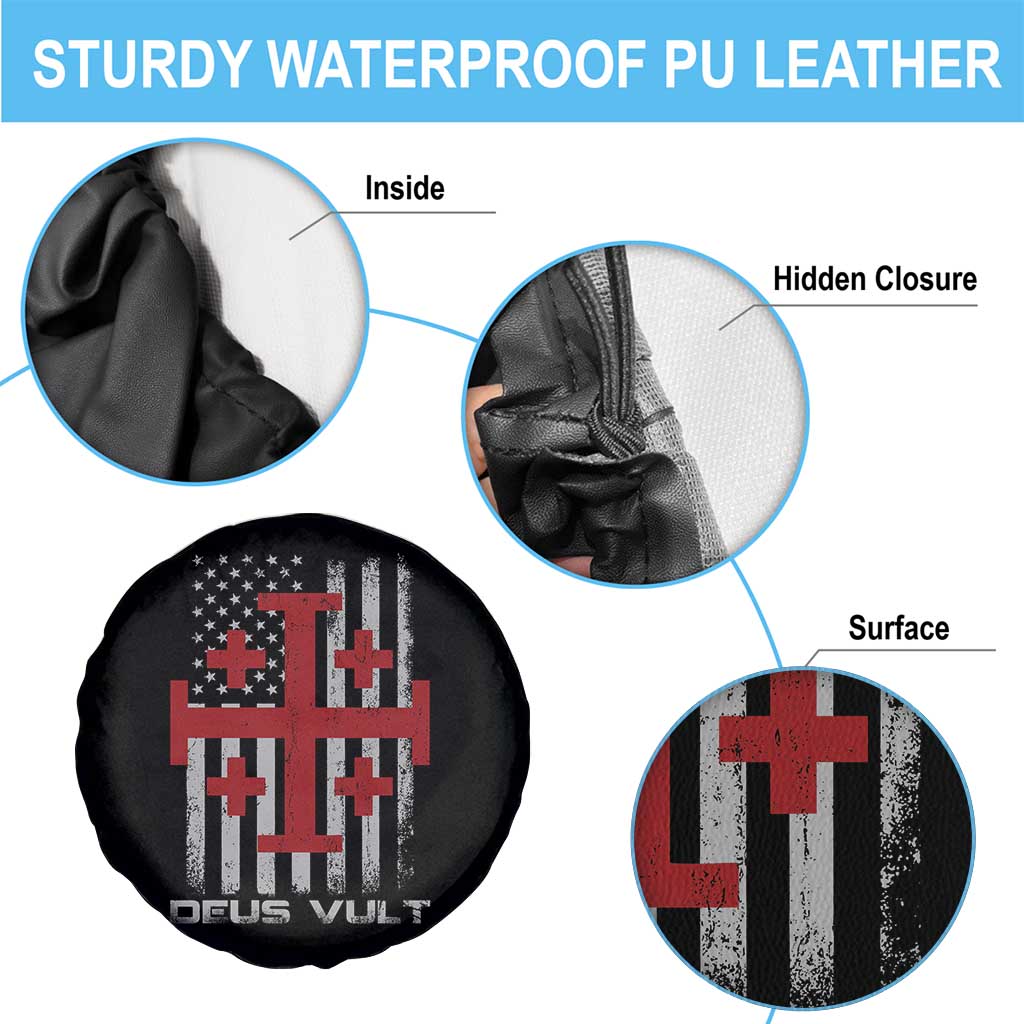 Catholic Knight Templar Crusader Cross Spare Tire Cover Knight Templar Patriotic American Flag