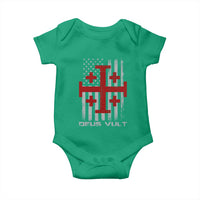 Catholic Knight Templar Crusader Cross Baby Onesie Knight Templar Patriotic American Flag