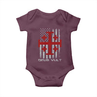 Catholic Knight Templar Crusader Cross Baby Onesie Knight Templar Patriotic American Flag