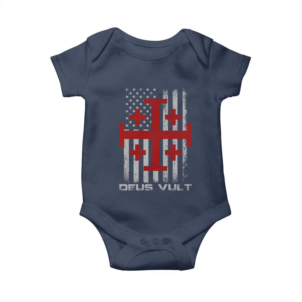 Catholic Knight Templar Crusader Cross Baby Onesie Knight Templar Patriotic American Flag