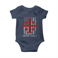 Catholic Knight Templar Crusader Cross Baby Onesie Knight Templar Patriotic American Flag