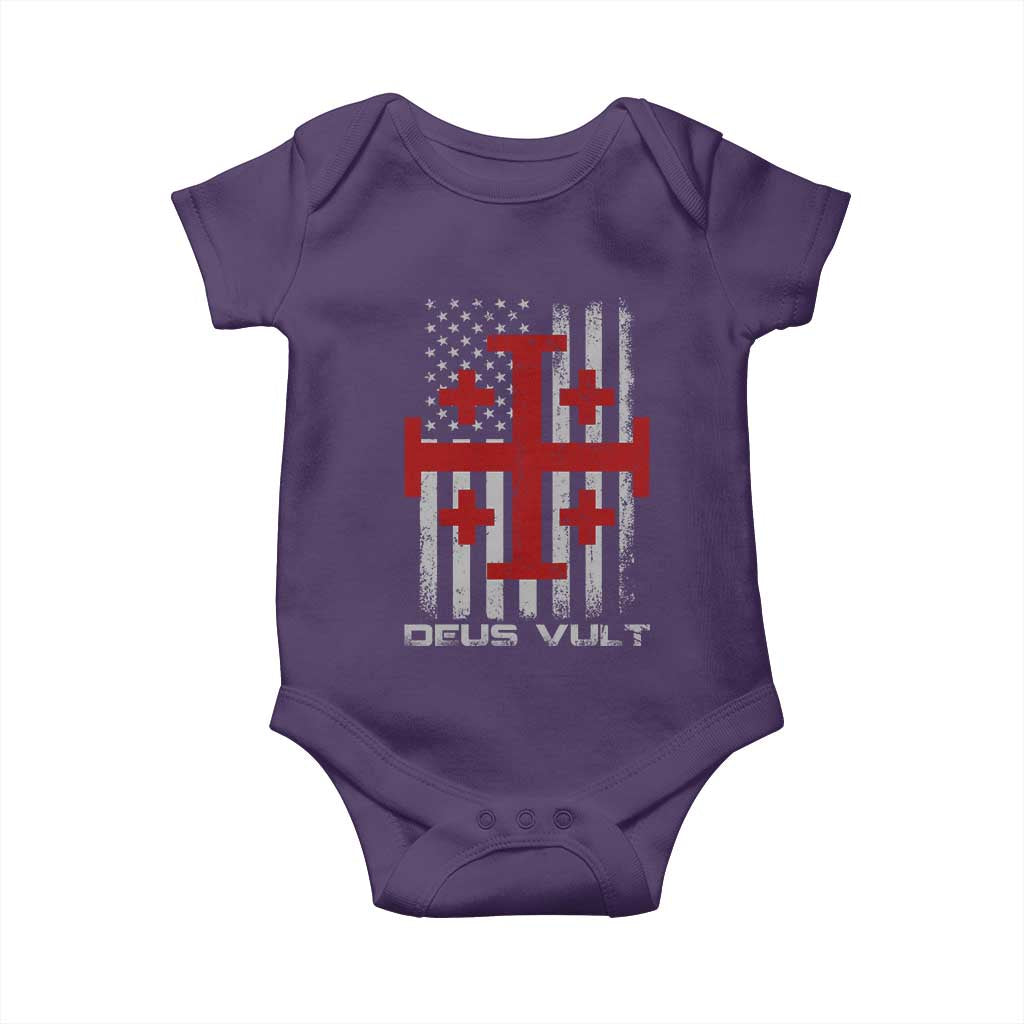 Catholic Knight Templar Crusader Cross Baby Onesie Knight Templar Patriotic American Flag