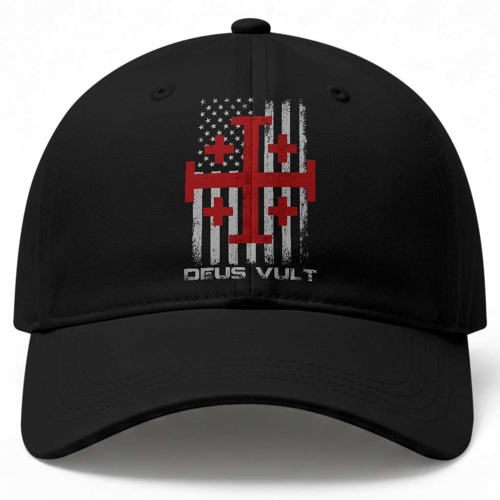 Catholic Knight Templar Crusader Cross Baseball Cap Knight Templar Patriotic American Flag