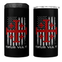Catholic Knight Templar Crusader Cross 4 in 1 Can Cooler Tumbler Knight Templar Patriotic American Flag