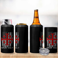 Catholic Knight Templar Crusader Cross 4 in 1 Can Cooler Tumbler Knight Templar Patriotic American Flag
