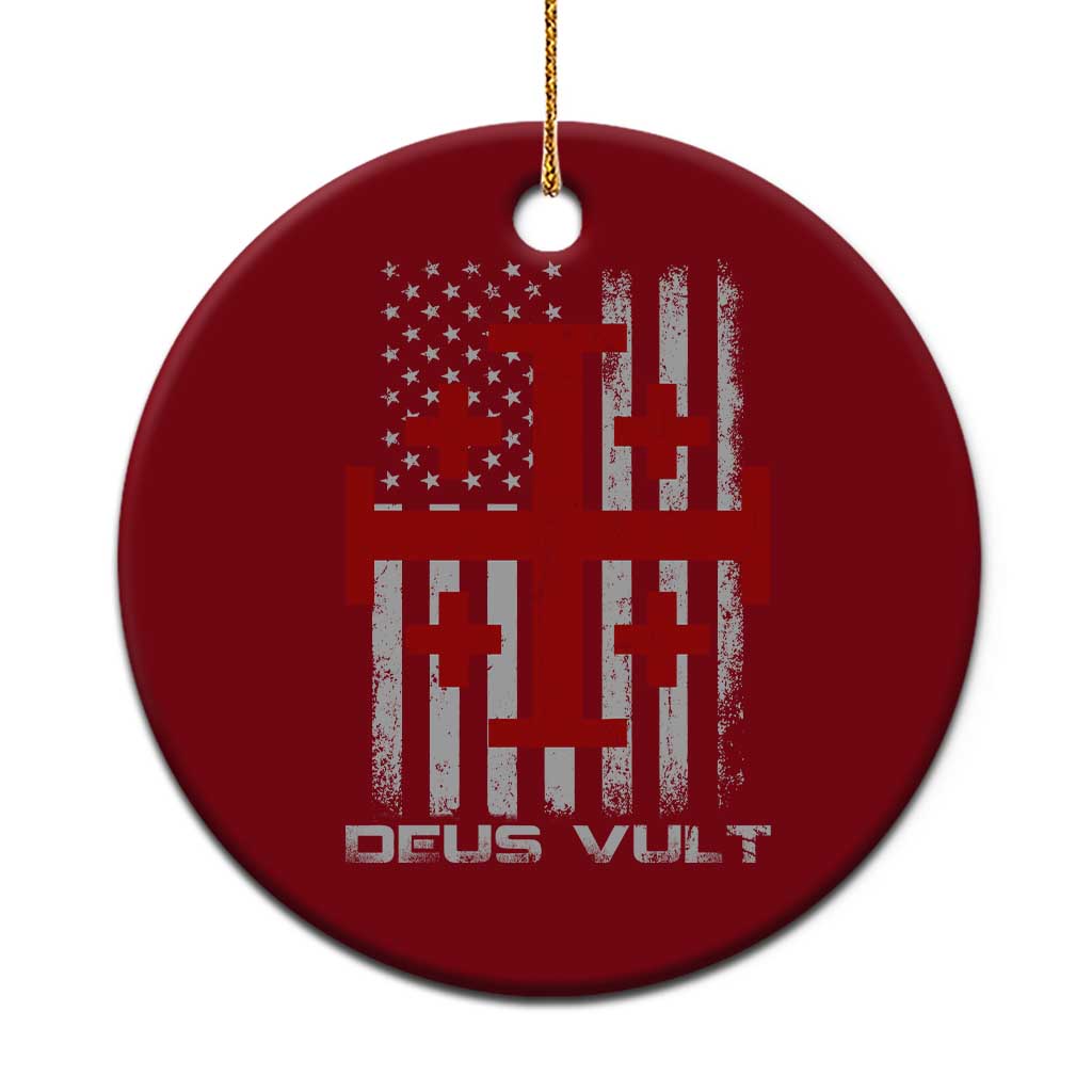 Catholic Knight Templar Crusader Cross Ceramic Ornament Knight Templar Patriotic American Flag