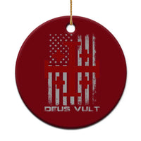 Catholic Knight Templar Crusader Cross Ceramic Ornament Knight Templar Patriotic American Flag