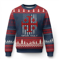 Catholic Knight Templar Crusader Cross Ugly Christmas Sweater Knight Templar Patriotic American Flag