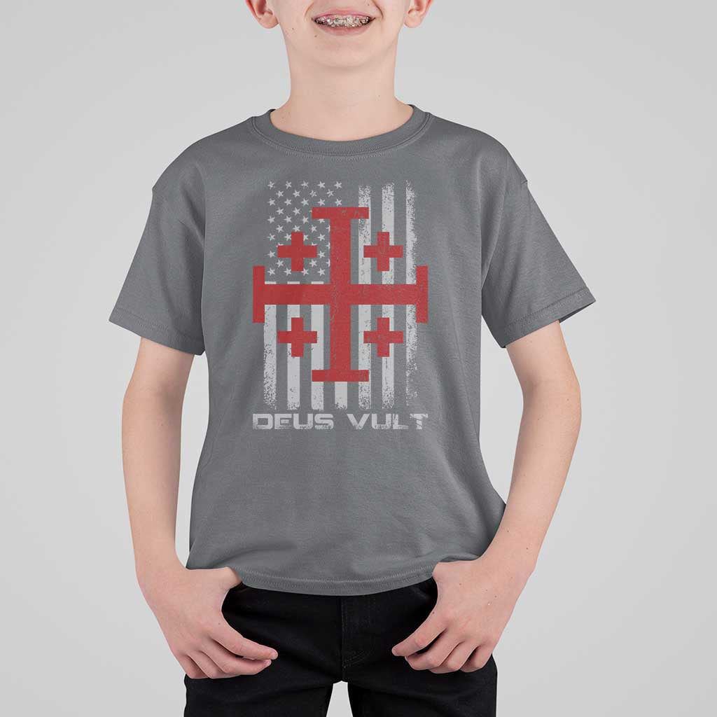 Catholic Knight Templar Crusader Cross T Shirt For Kid Knight Templar Patriotic American Flag