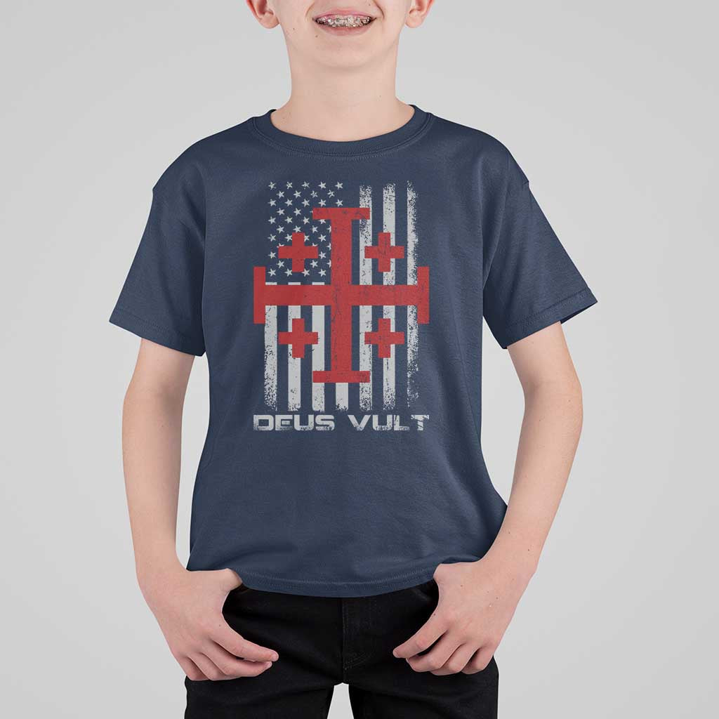 Catholic Knight Templar Crusader Cross T Shirt For Kid Knight Templar Patriotic American Flag