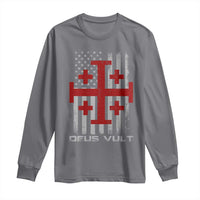 Catholic Knight Templar Crusader Cross Long Sleeve Shirt Knight Templar Patriotic American Flag