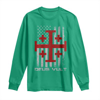 Catholic Knight Templar Crusader Cross Long Sleeve Shirt Knight Templar Patriotic American Flag