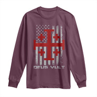 Catholic Knight Templar Crusader Cross Long Sleeve Shirt Knight Templar Patriotic American Flag