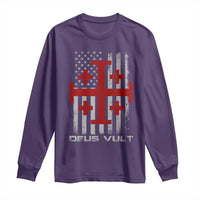 Catholic Knight Templar Crusader Cross Long Sleeve Shirt Knight Templar Patriotic American Flag