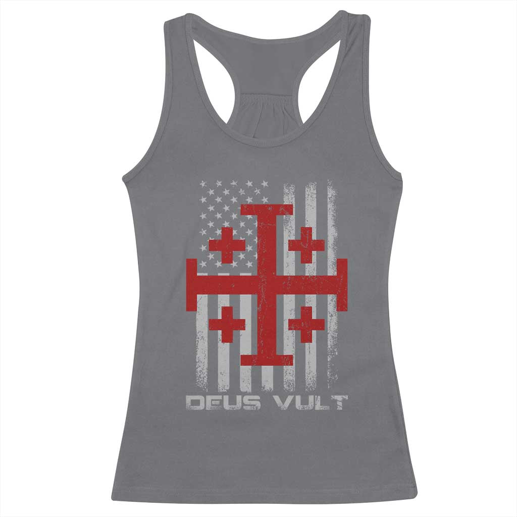 Catholic Knight Templar Crusader Cross Racerback Tank Top Knight Templar Patriotic American Flag