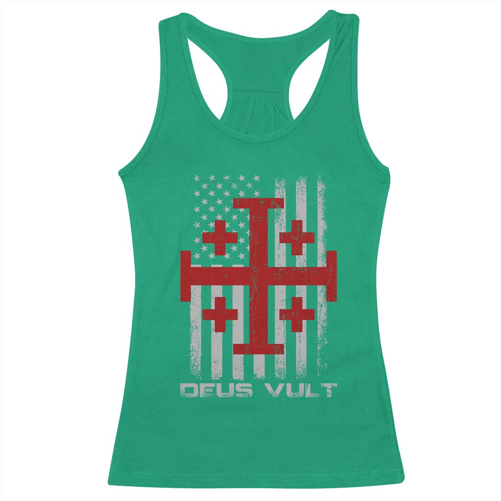 Catholic Knight Templar Crusader Cross Racerback Tank Top Knight Templar Patriotic American Flag