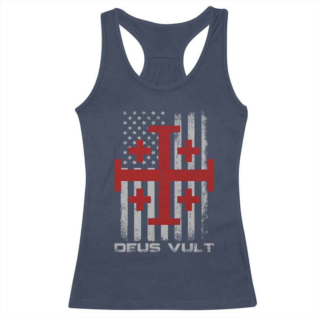 Catholic Knight Templar Crusader Cross Racerback Tank Top Knight Templar Patriotic American Flag