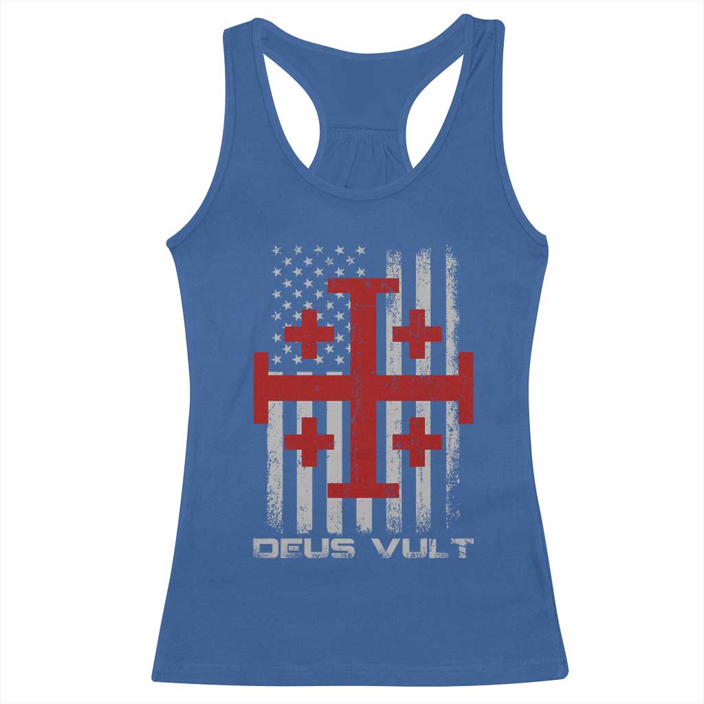 Catholic Knight Templar Crusader Cross Racerback Tank Top Knight Templar Patriotic American Flag