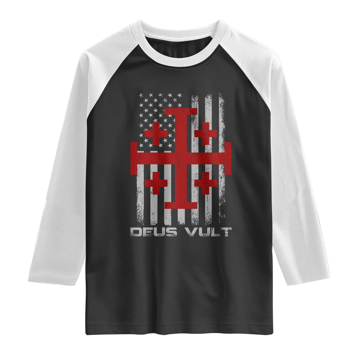 Catholic Knight Templar Crusader Cross Raglan Shirt Knight Templar Patriotic American Flag