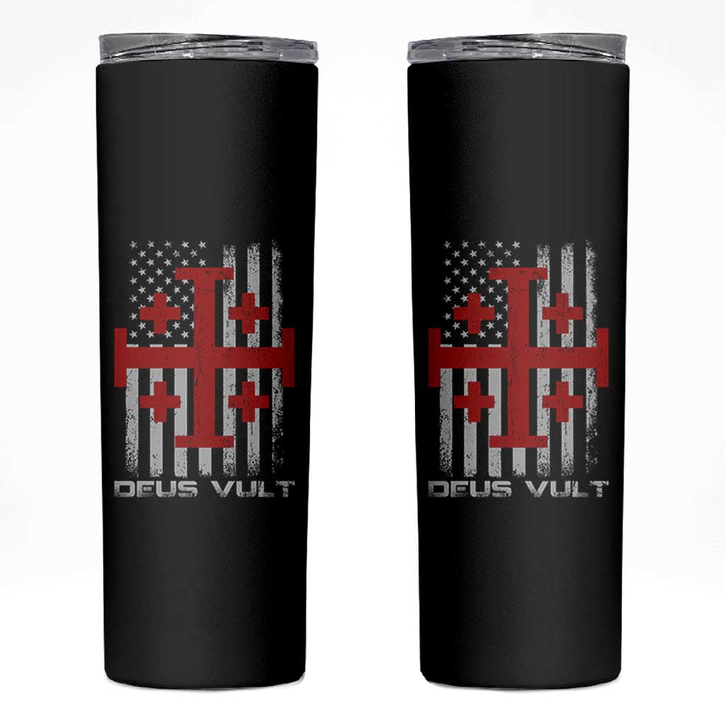 Catholic Knight Templar Crusader Cross Skinny Tumbler Knight Templar Patriotic American Flag