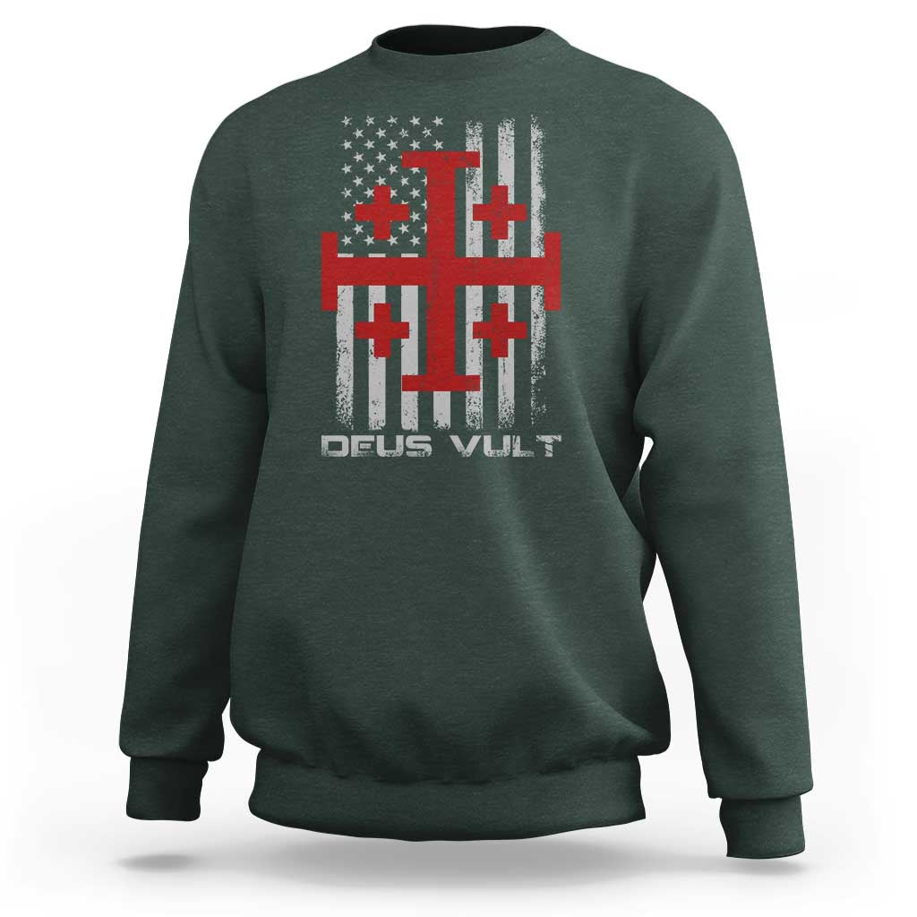 Catholic Knight Templar Crusader Cross Sweatshirt Knight Templar Patriotic American Flag