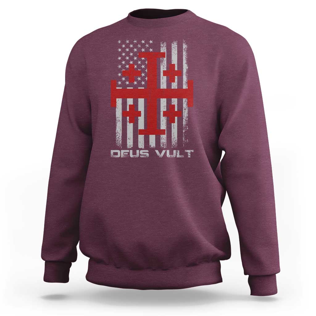 Catholic Knight Templar Crusader Cross Sweatshirt Knight Templar Patriotic American Flag