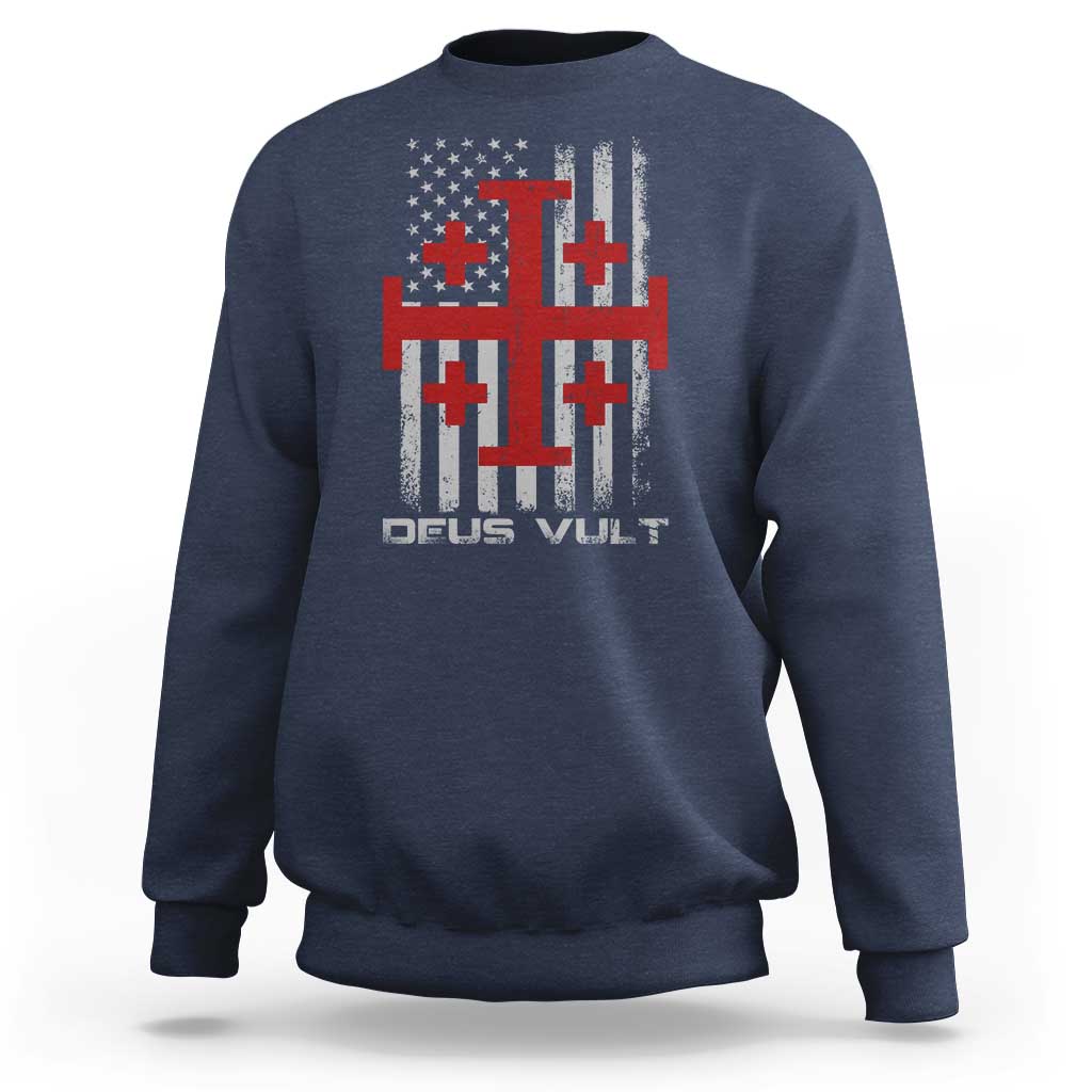 Catholic Knight Templar Crusader Cross Sweatshirt Knight Templar Patriotic American Flag
