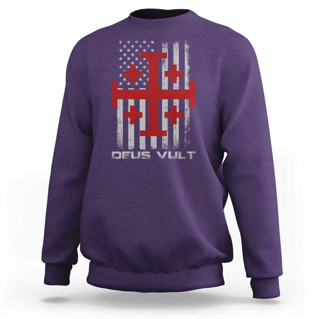 Catholic Knight Templar Crusader Cross Sweatshirt Knight Templar Patriotic American Flag