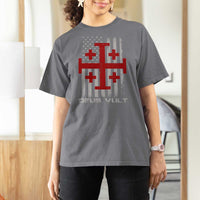 Catholic Knight Templar Crusader Cross T Shirt For Women Knight Templar Patriotic American Flag