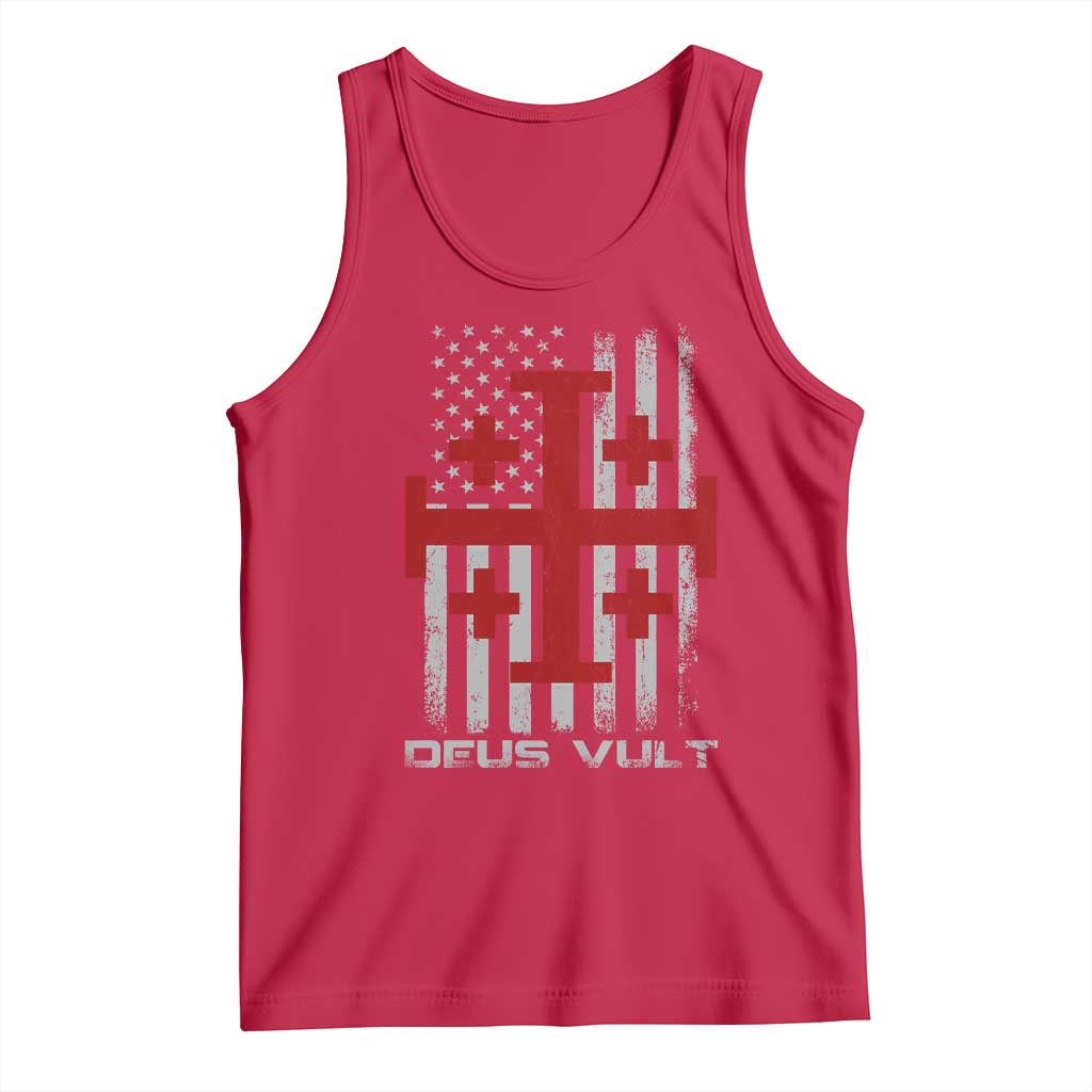 Catholic Knight Templar Crusader Cross Tank Top Knight Templar Patriotic American Flag
