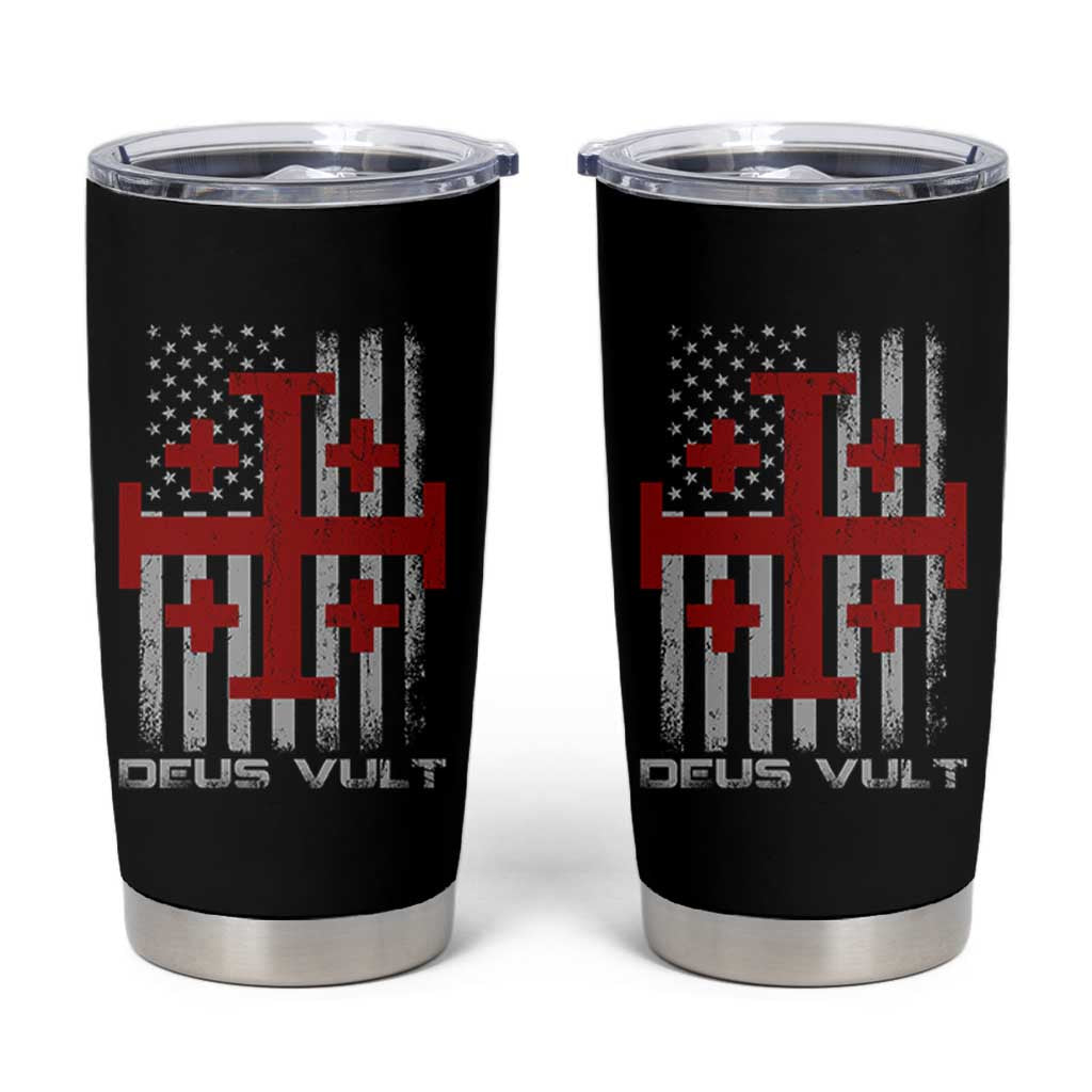 Catholic Knight Templar Crusader Cross Tumbler Cup Knight Templar Patriotic American Flag