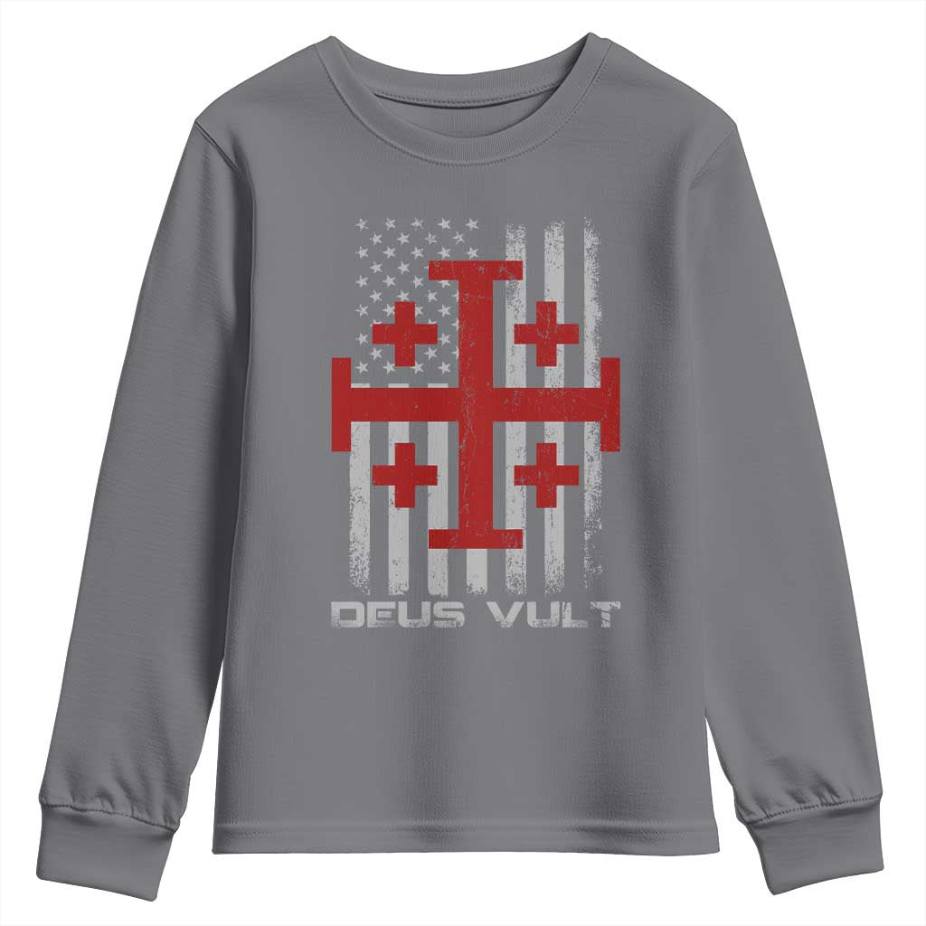 Catholic Knight Templar Crusader Cross Youth Sweatshirt Knight Templar Patriotic American Flag