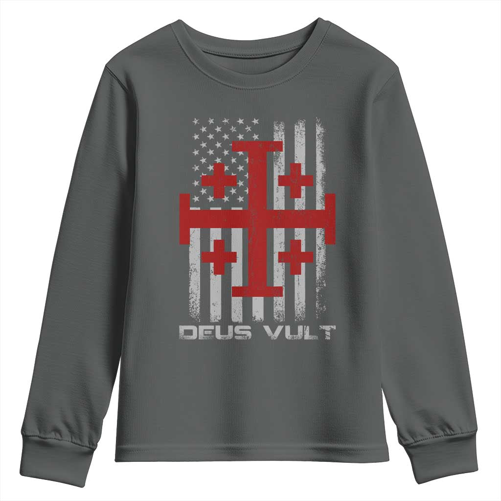 Catholic Knight Templar Crusader Cross Youth Sweatshirt Knight Templar Patriotic American Flag