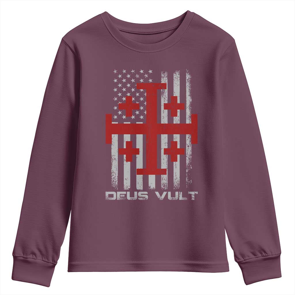 Catholic Knight Templar Crusader Cross Youth Sweatshirt Knight Templar Patriotic American Flag