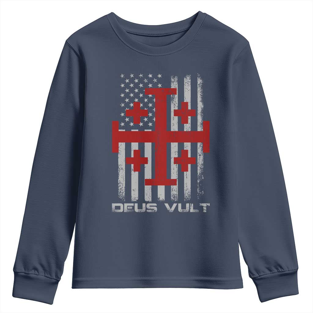 Catholic Knight Templar Crusader Cross Youth Sweatshirt Knight Templar Patriotic American Flag