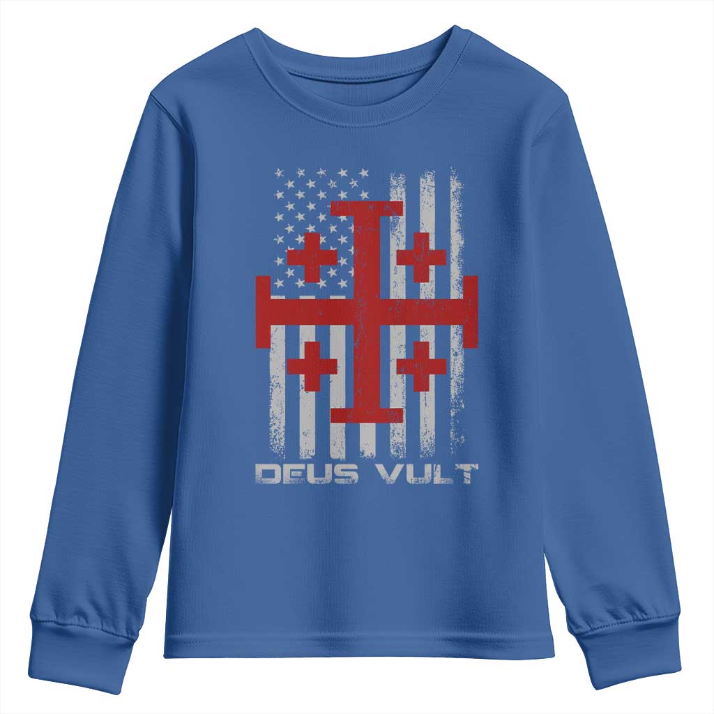Catholic Knight Templar Crusader Cross Youth Sweatshirt Knight Templar Patriotic American Flag