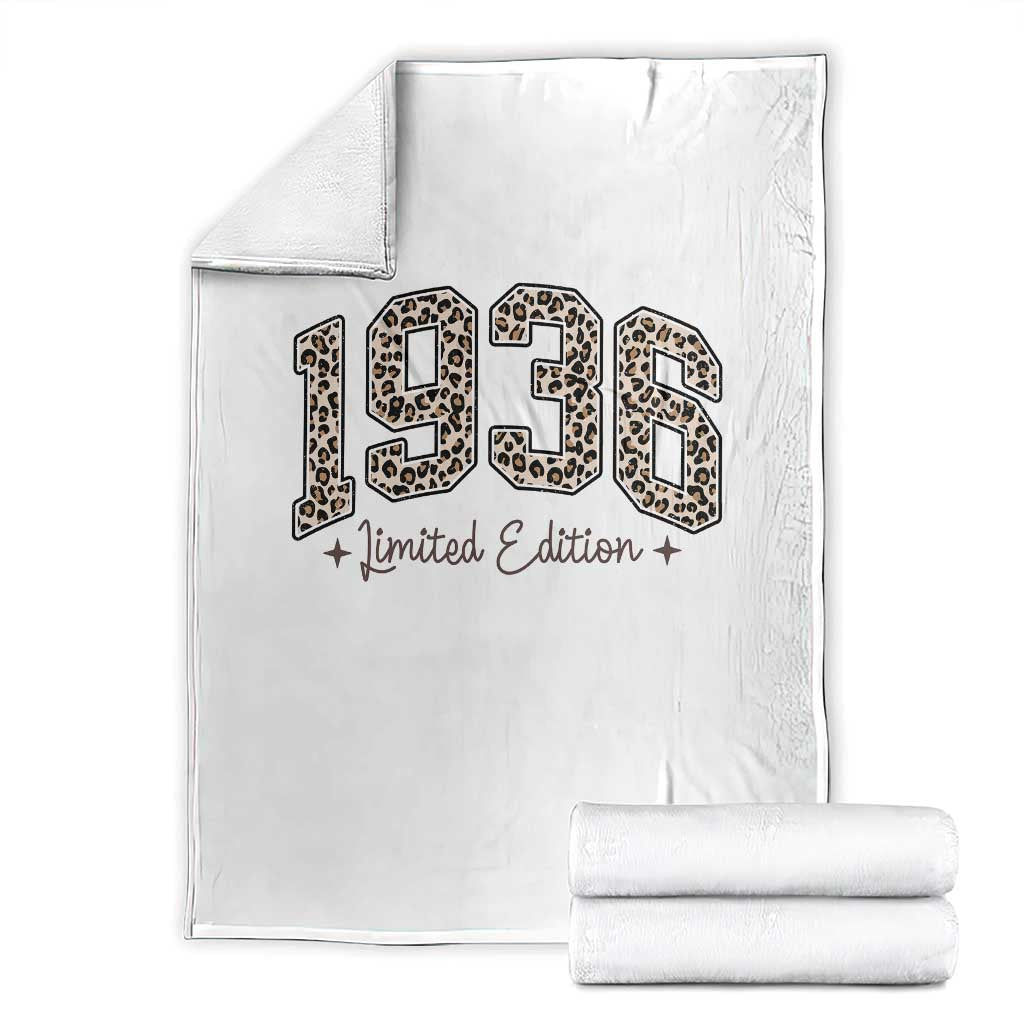 1936 Retro Birthday Throw Blanket 90 Year Old Leopard 90th Birthday Gifts For Women
