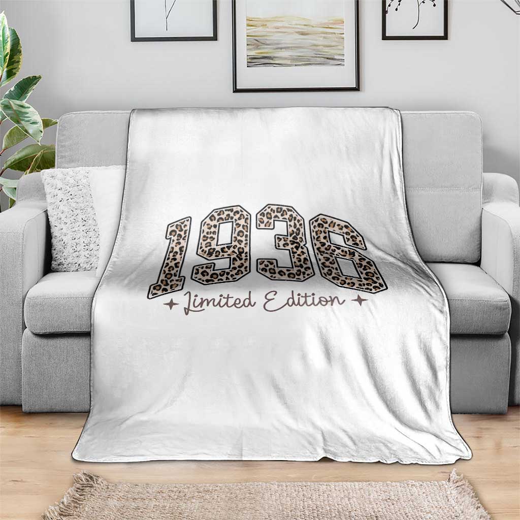 1936 Retro Birthday Throw Blanket 90 Year Old Leopard 90th Birthday Gifts For Women