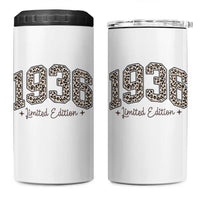 1936 Retro Birthday 4 in 1 Can Cooler Tumbler 90 Year Old Leopard 90th Birthday Gifts For Women