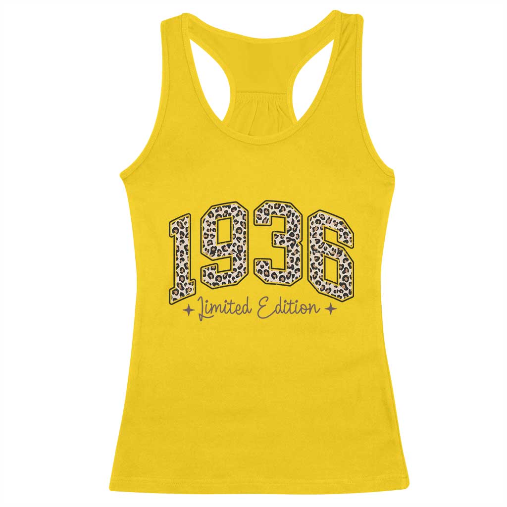 1936 Retro Birthday Racerback Tank Top 90 Year Old Leopard 90th Birthday Gifts For Women