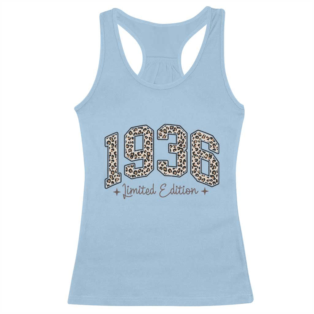 1936 Retro Birthday Racerback Tank Top 90 Year Old Leopard 90th Birthday Gifts For Women