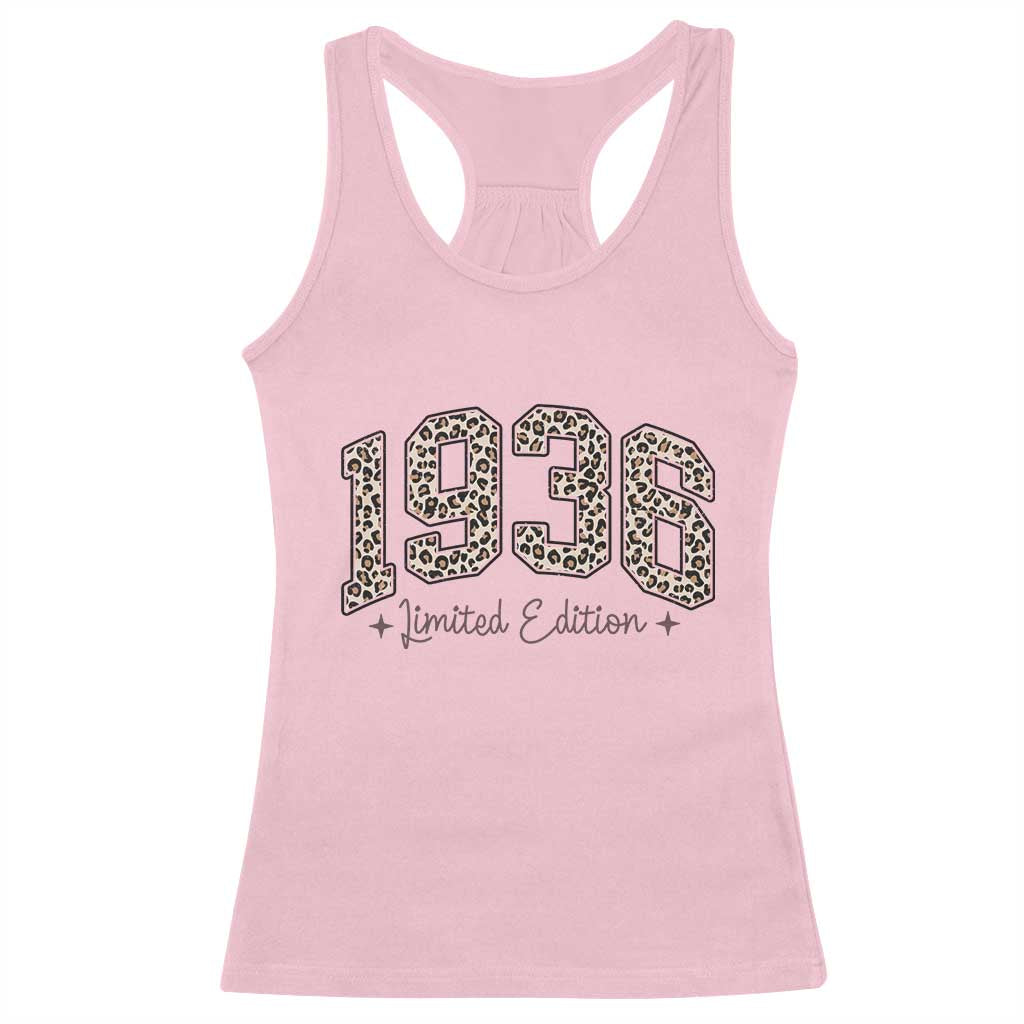 1936 Retro Birthday Racerback Tank Top 90 Year Old Leopard 90th Birthday Gifts For Women