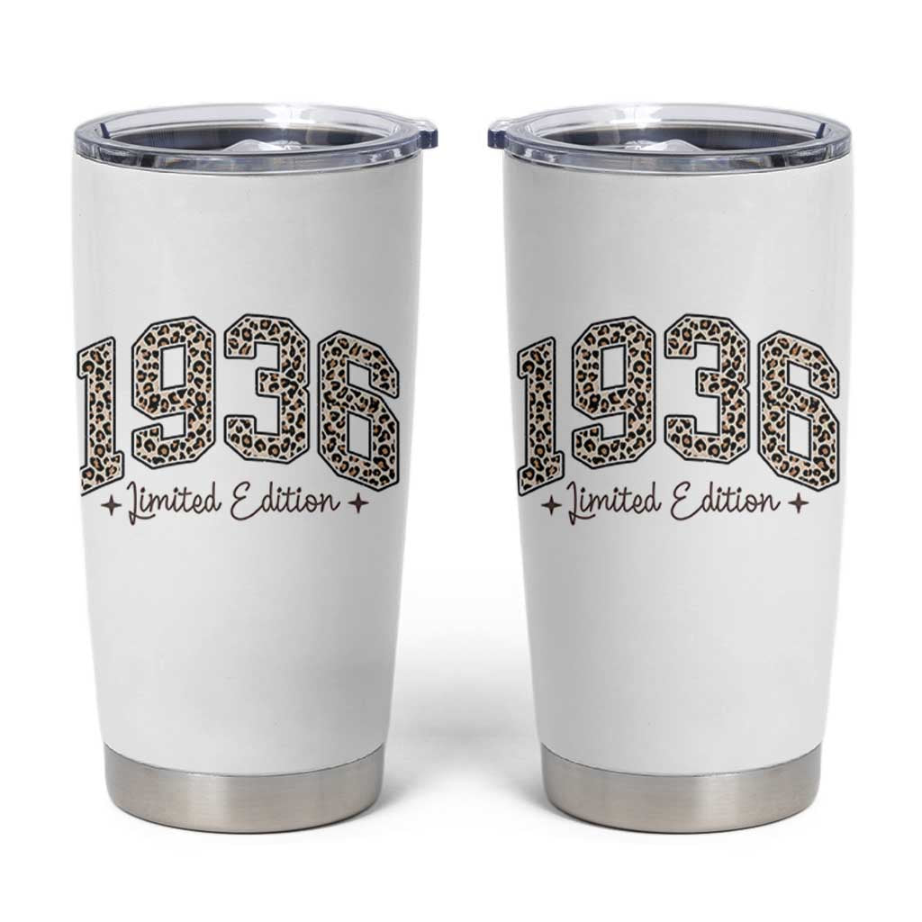 1936 Retro Birthday Tumbler Cup 90 Year Old Leopard 90th Birthday Gifts For Women
