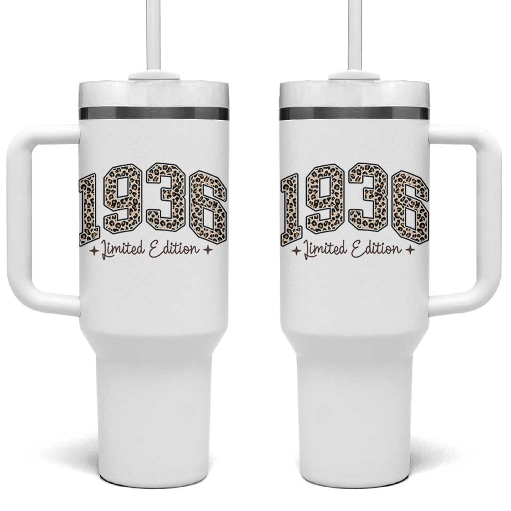1936 Retro Birthday Tumbler With Handle 90 Year Old Leopard 90th Birthday Gifts For Women