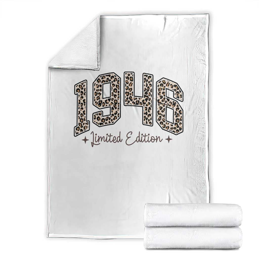 1946 Retro Birthday Throw Blanket 80 Year Old Leopard 80th Birthday Gifts For Women