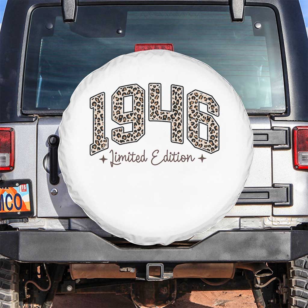 1946 Retro Birthday Spare Tire Cover 80 Year Old Leopard 80th Birthday Gifts For Women