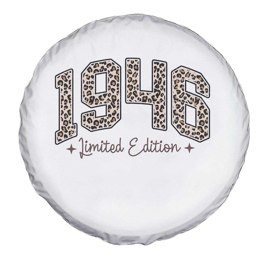 1946 Retro Birthday Spare Tire Cover 80 Year Old Leopard 80th Birthday Gifts For Women